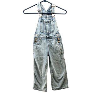 Gap Kids Denim Overalls XS (4-5) Light Wash Adjustable Straps & Pockets‎